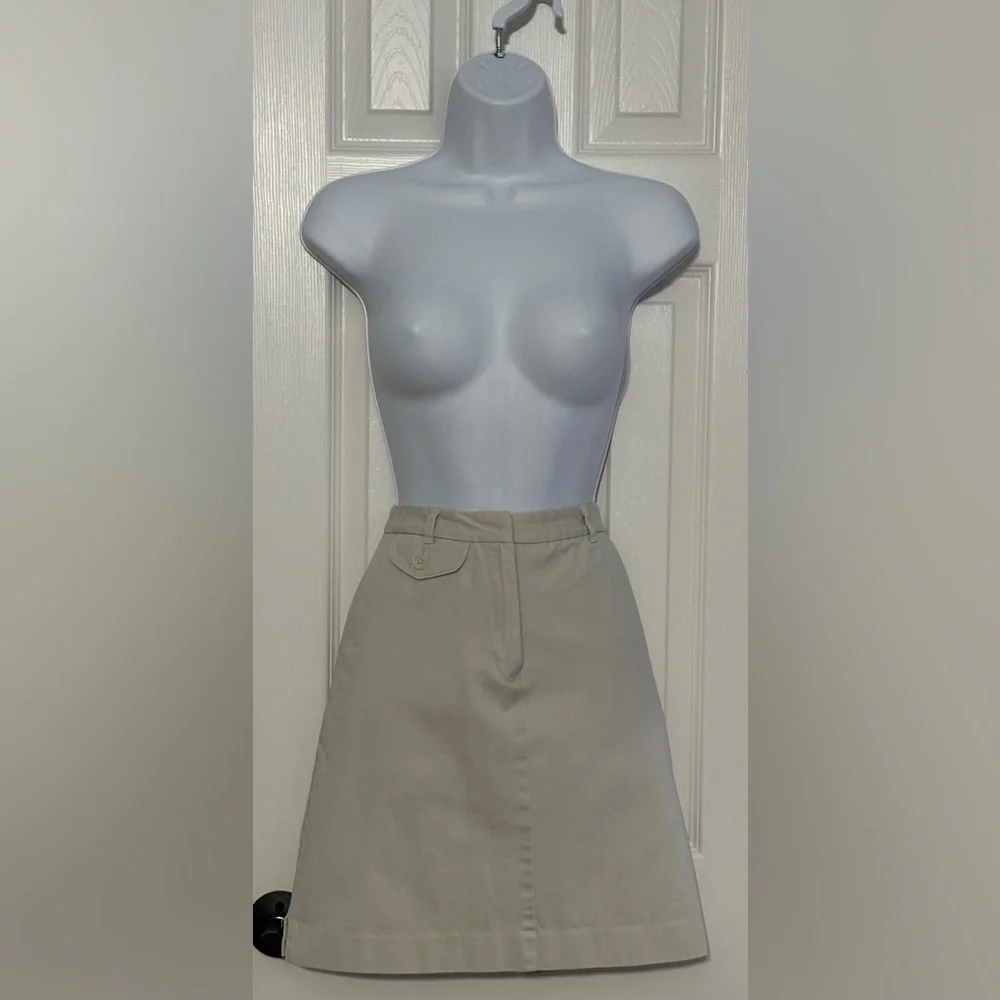 Annex Petite Khaki Utility Skirt Size 4P Button Pocket Belted Style